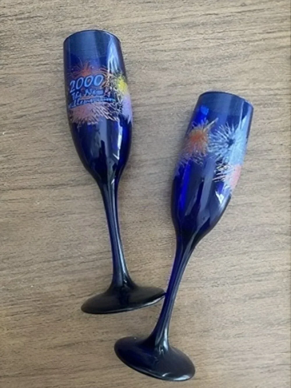 Vintage 2000 The New Millennium Cobalt Blue Glasses